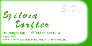 szilvia dorfler business card